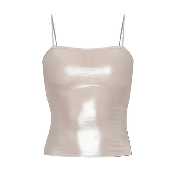 Metallic Sheer Mesh Camisole – Silver – Like New - Picture 1 of 2